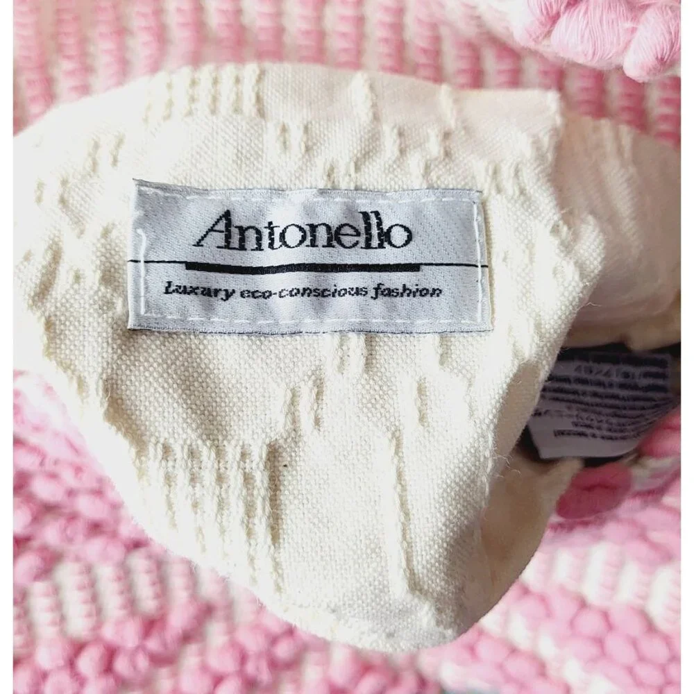 Antonello Pink and Cream Suni Rombi Bag - Size 8